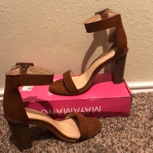 Brown block heels